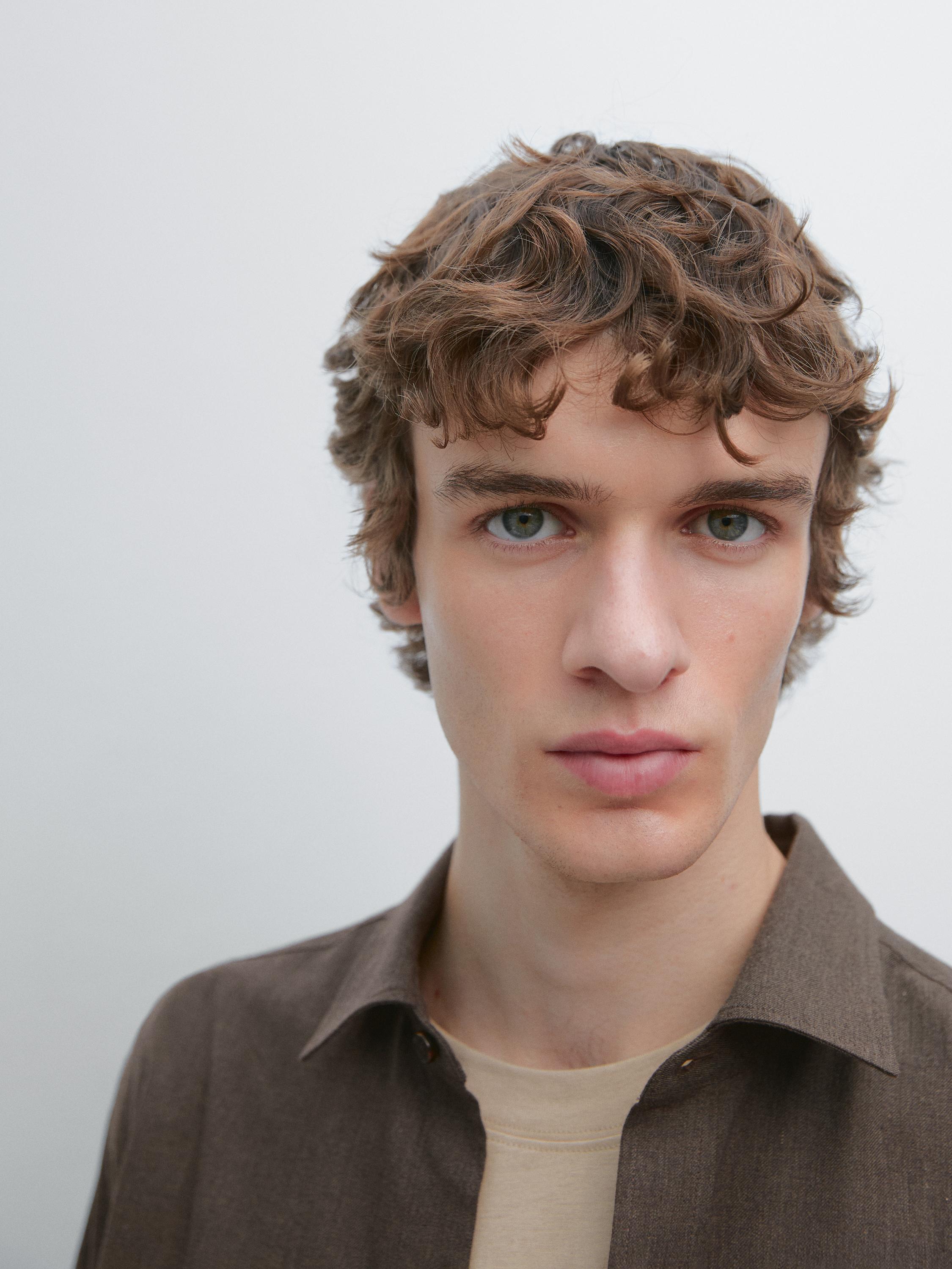 Regular fit melange shirt